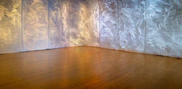 Mai-Fusco’s work was installed in the Oak Room Gallery in Crabbe Hall during Spring semester. Photos by Woody Myers