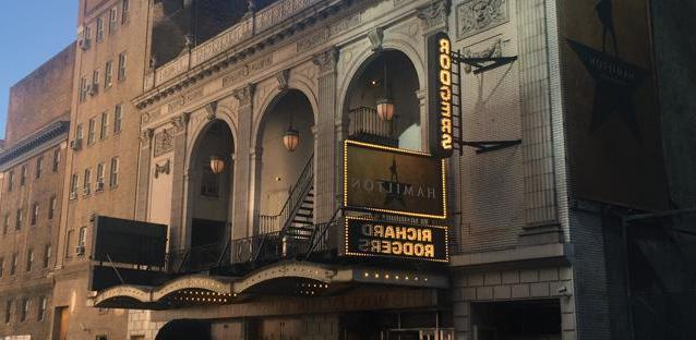 The Richard Rodgers Theatre, where Broadway hit Hamilton is showing. 特蕾莎·凯勒摄